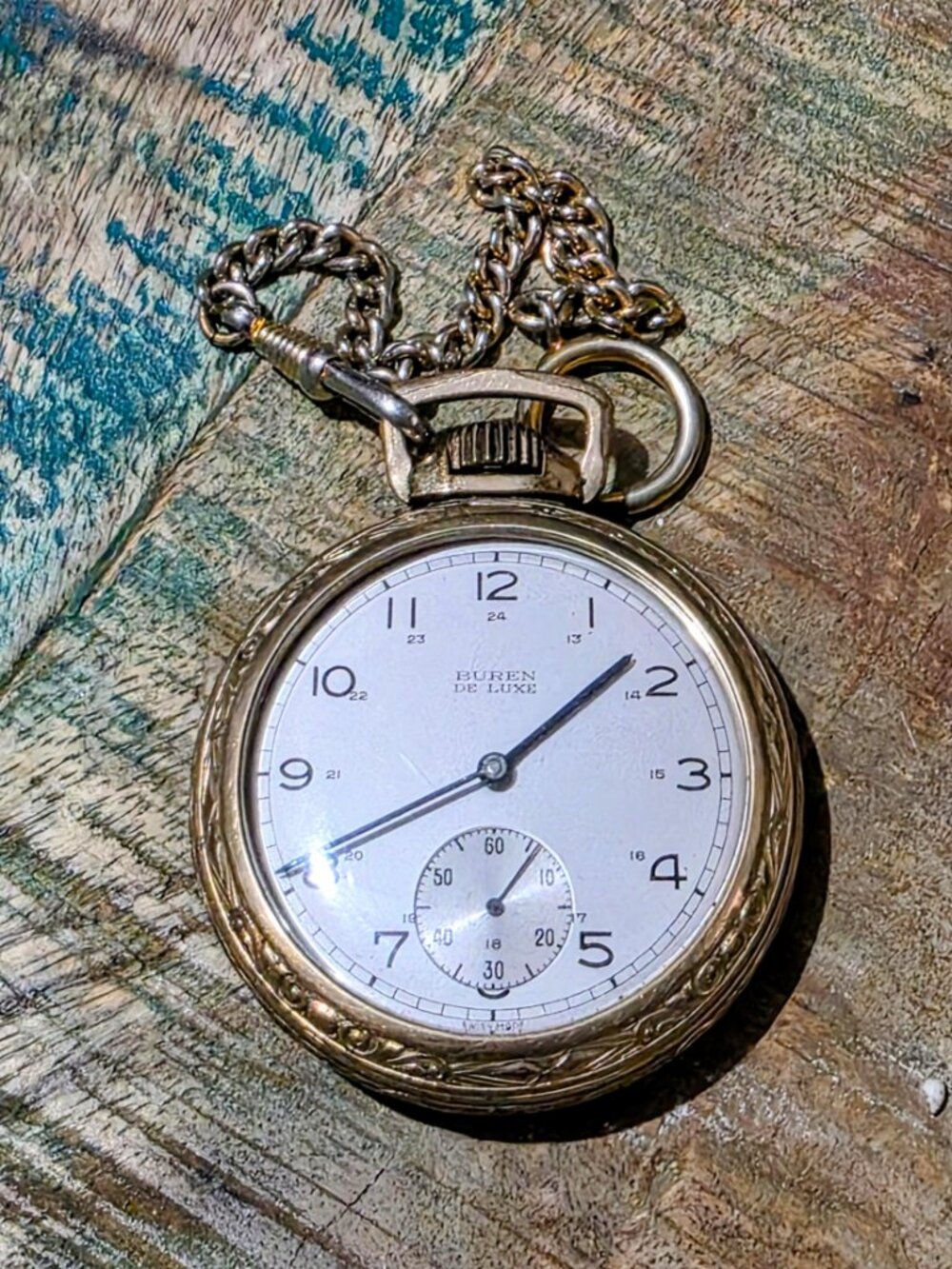 Vintage Buren De Luxe 21 Jewel Swiss Pocket Watch Running